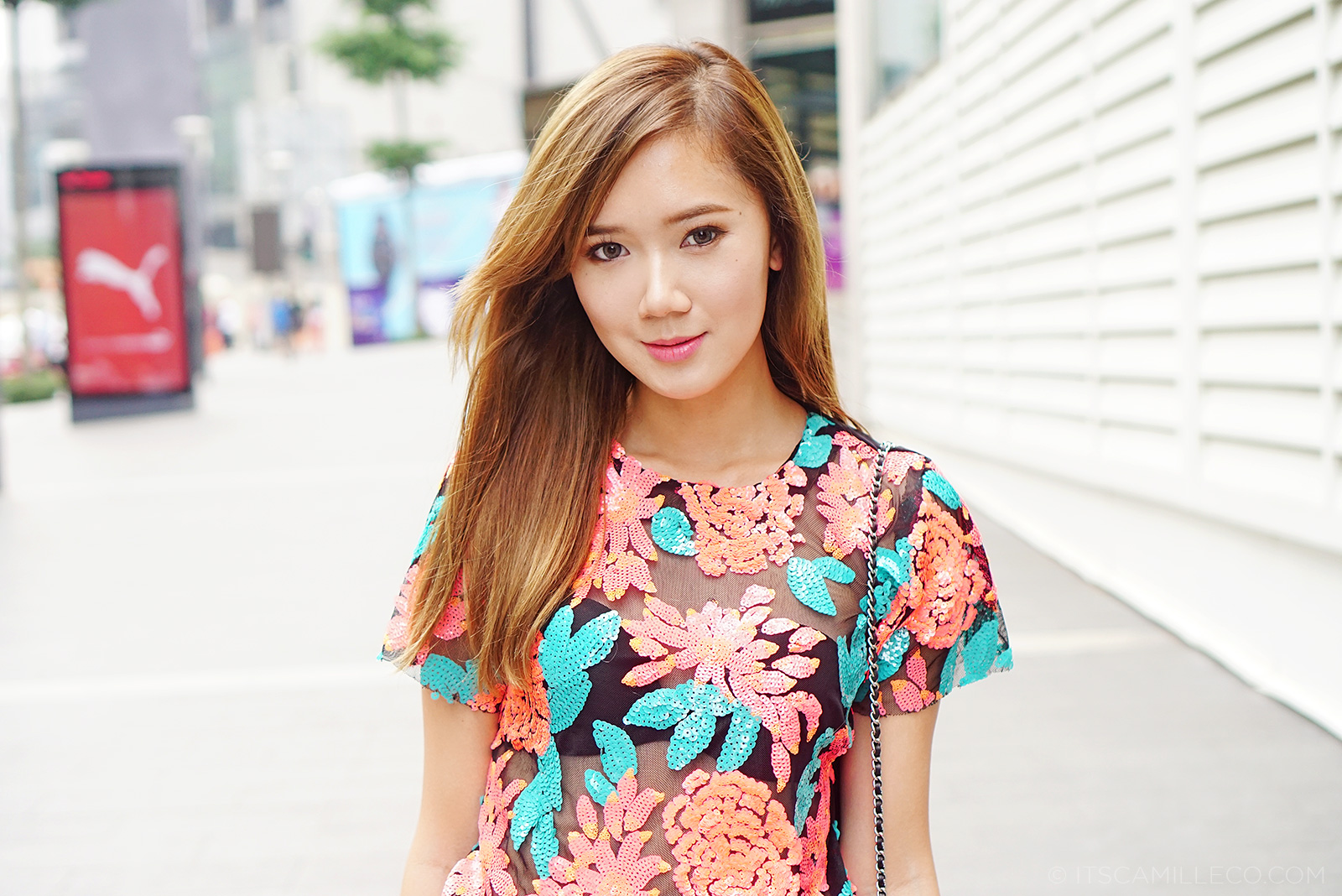 Stylehunter Sheer Sequin Top Worn By Camille Co