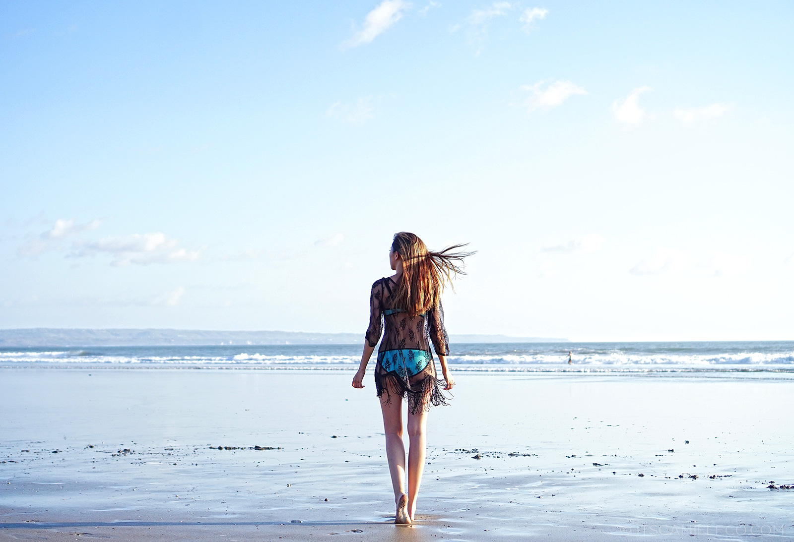 Triangl bikini, Virgos Lounge tunic at Seminyak Beach, Bali | Camille Tries To Blog