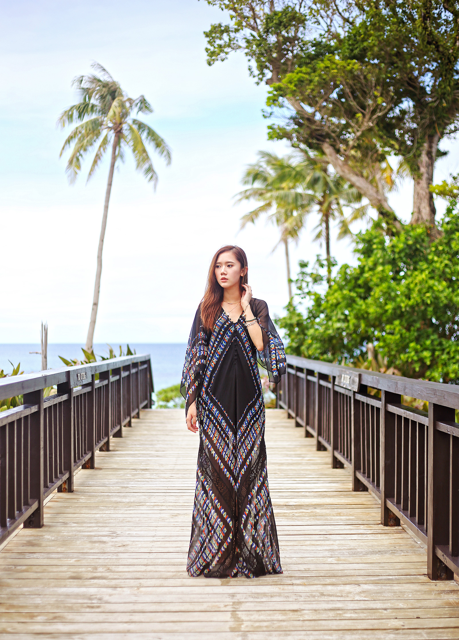 Boho Chic in BCBG Maxi Dress At Balesin | www.itscamilleco.com