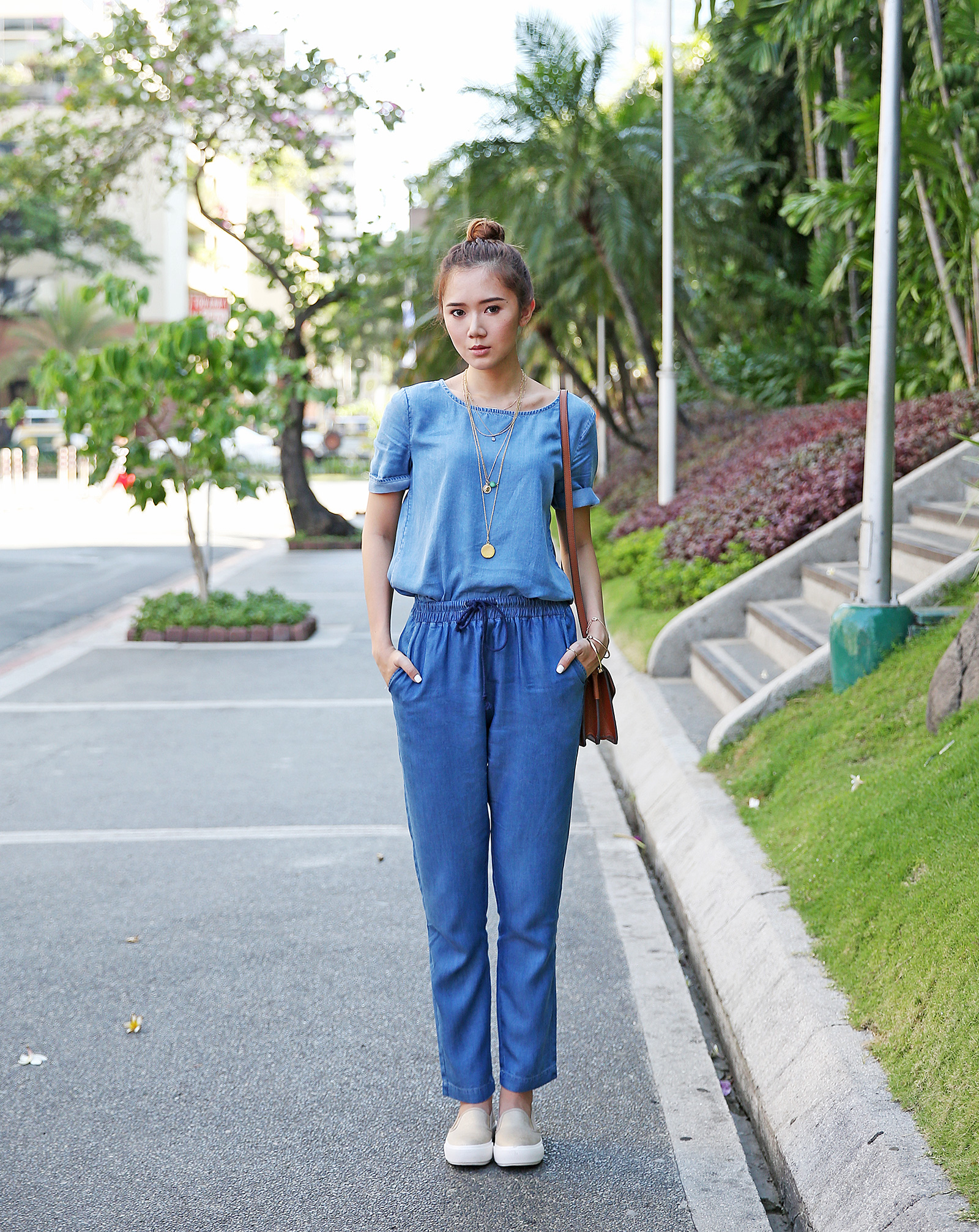 Mango all-denim look for travel | www.itscamilleco.com