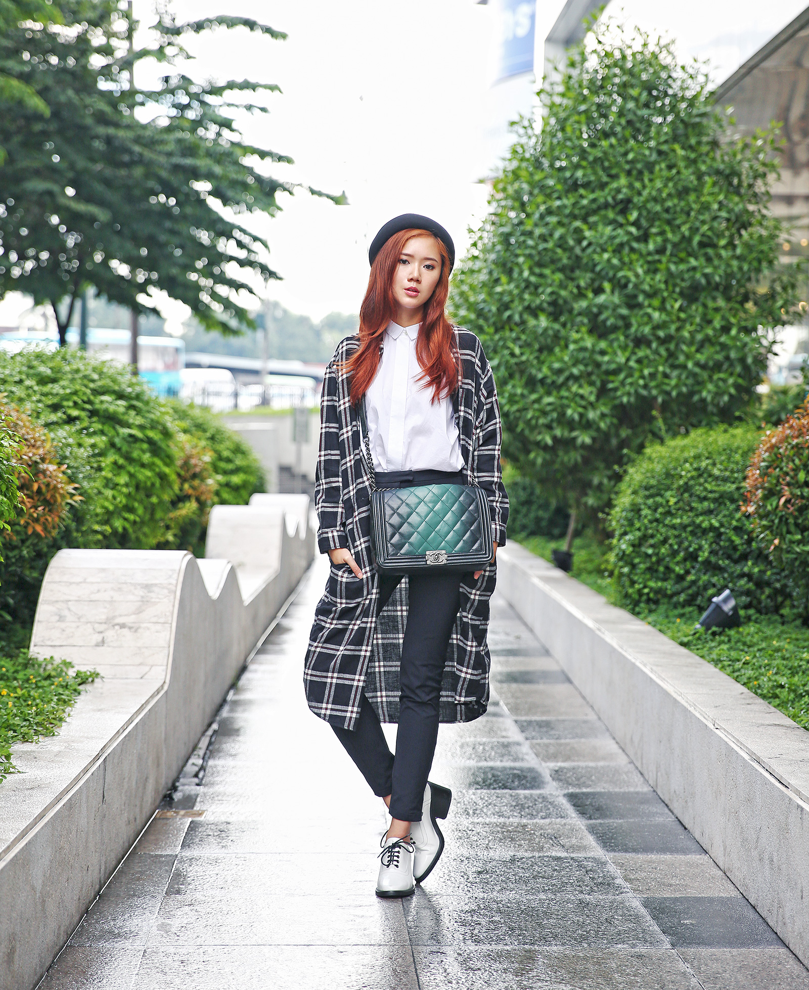 Uniqlo Flannel, Acne Studios, Chanel boy bag | www.itscamilleco.com